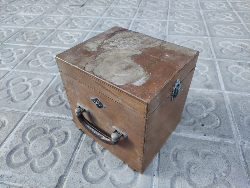 caja agfa fotografia madera 1u